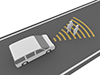 自動運転車 | 交通規則 | 危険察知 - テクノロジー｜イラスト｜フリー素材
