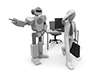 命令するロボット｜指示を受ける人物｜会社 - テクノロジー｜イラスト｜フリー素材